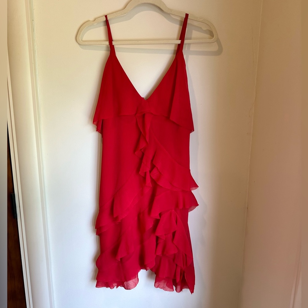 Alice + Olivia Red Sleeveless Mini Dress